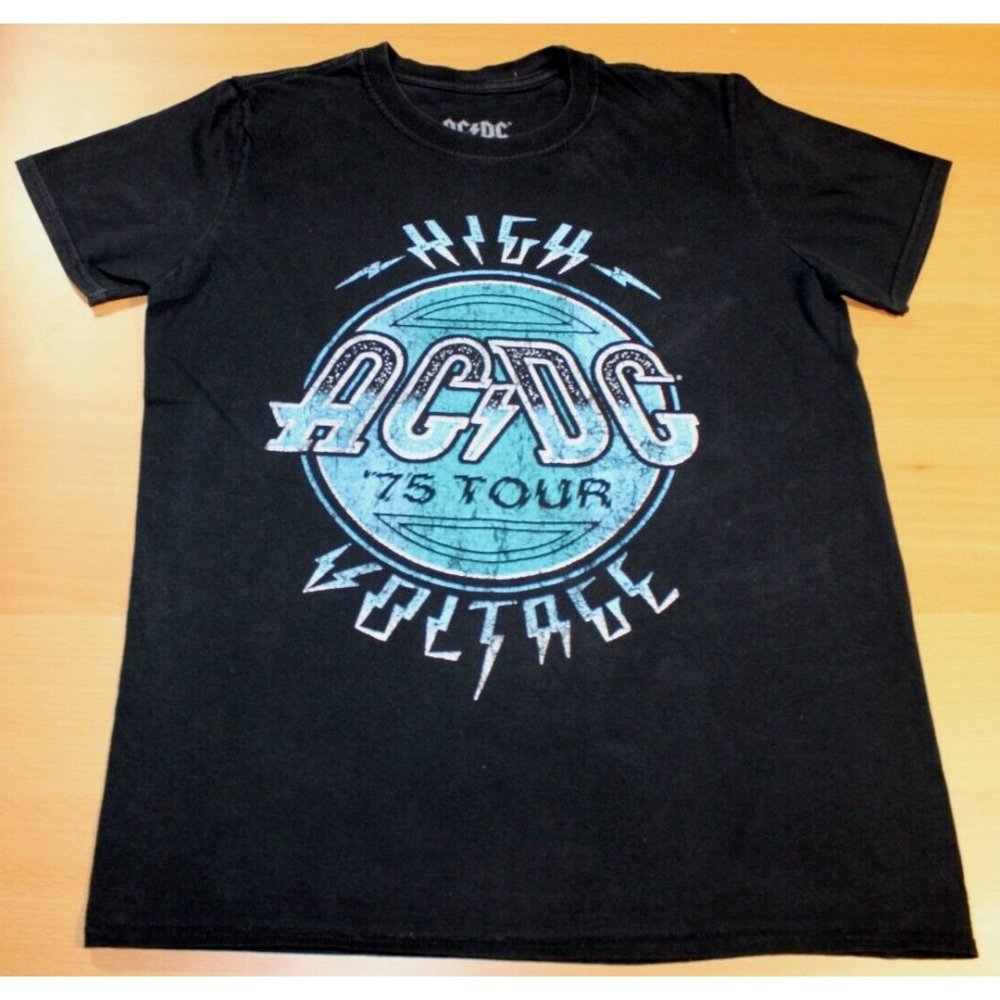 AC/DC High Voltage '75 Tour Philcos Graphic T-Shirt Mens Medium Short Sleeve Tee